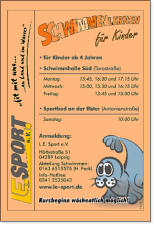 Trainingszeiten für unsere Schwimmenlerner (Schwimmenlernen für Kinder, Jugendliche und auch Erwachsene)