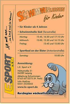 Flyer - Schwimmenlernen für Kinder