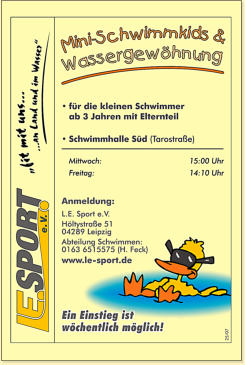 Flyer - Kleinkinder- und Babyschwimmen