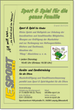 Trainingszeiten des Sport & Spiel-Angebotes bei L.E. Sport e.V.