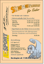 Trainingszeiten für unsere Schwimmenlerner (Schwimmenlernen für Kinder, Jugendliche und auch Erwachsene)