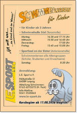 Trainingszeiten für unsere Schwimmenlerner (Schwimmenlernen für Kinder, Jugendliche und auch Erwachsene)